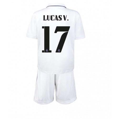 Dres Real Madrid Lucas Vazquez #17 Domaci za djecu 2022-23 Kratak Rukav (+ kratke hlače)
